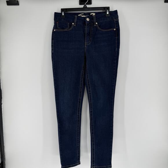 Seven7 Denim - Seven7 Tummyless High Rise Skinny Jeans Womens Size 6 Dark Wash Stretch Denim
